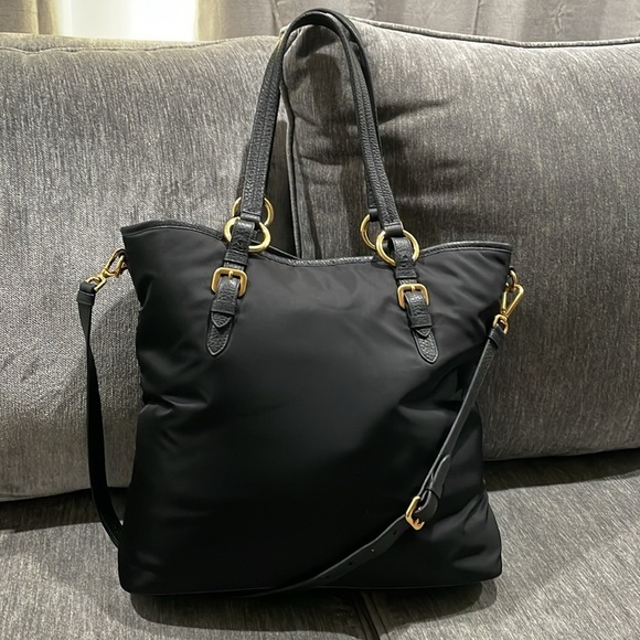 Prada Vitello Daino-Trimmed Tessuto Tote - Picture 8 of 16